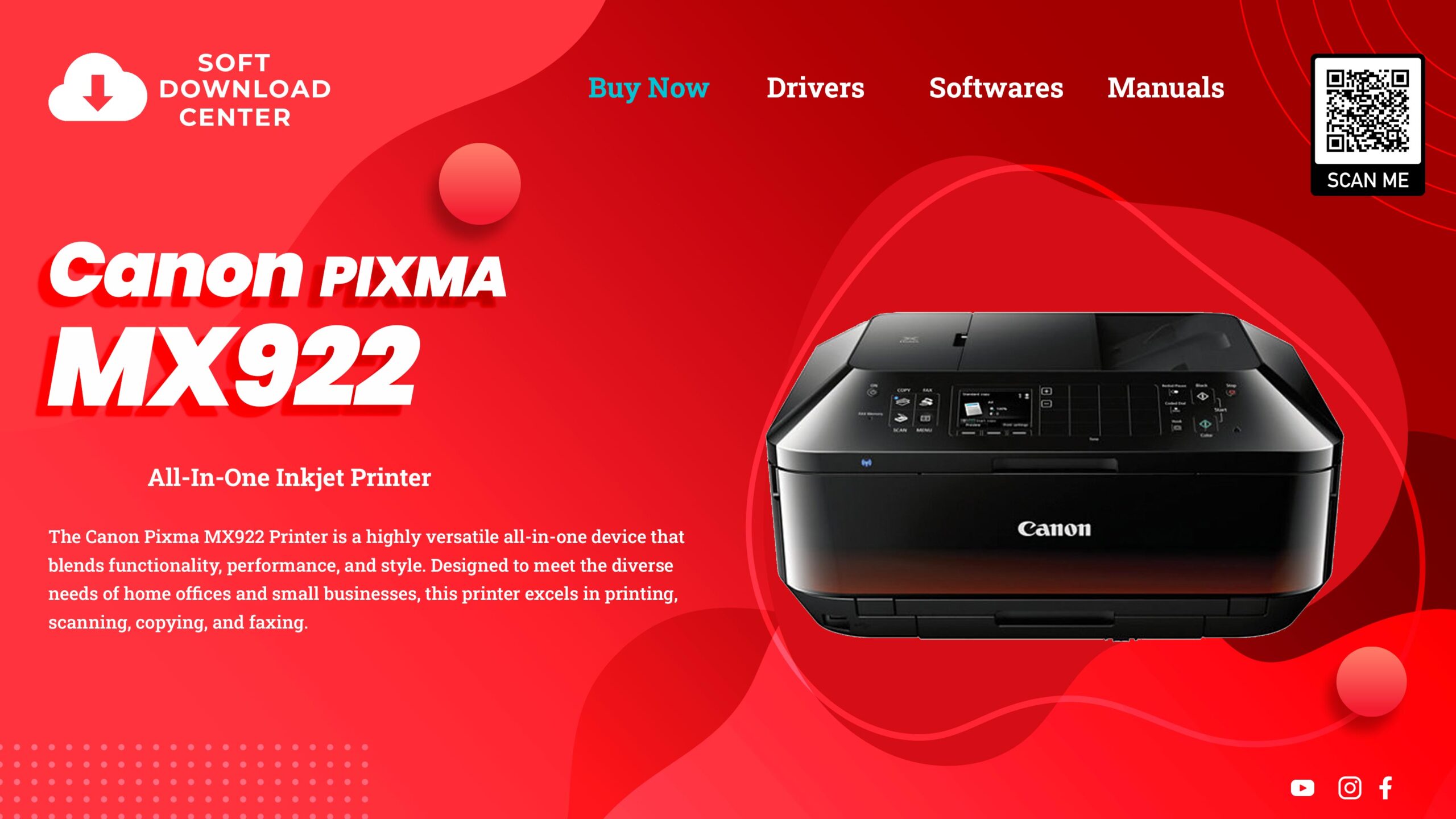 Download Drivers and Manuls for Canon PIXMA MX922 Printer | Product Details